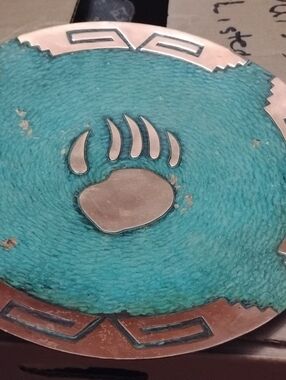 Turquoise Bear Paw Inlay Plate